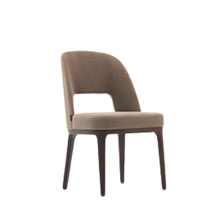 Devera Dining Chair Brown Fabric
