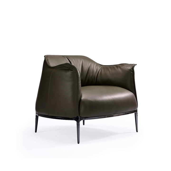 MARCUS-LOUNGE-TABLE-A4DJ063HL-2 Marcus Lounge Chair Black Half Leather - Image 1