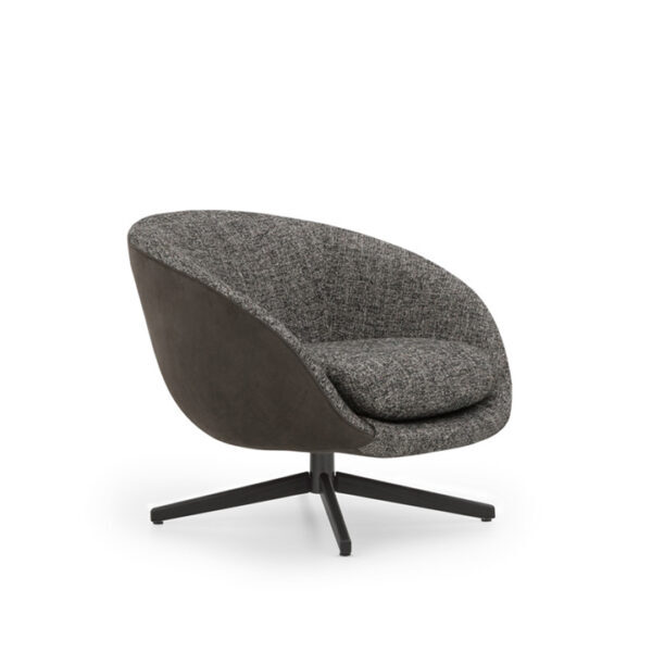 Marshall Lounge Chair Swivel Grey Fabric