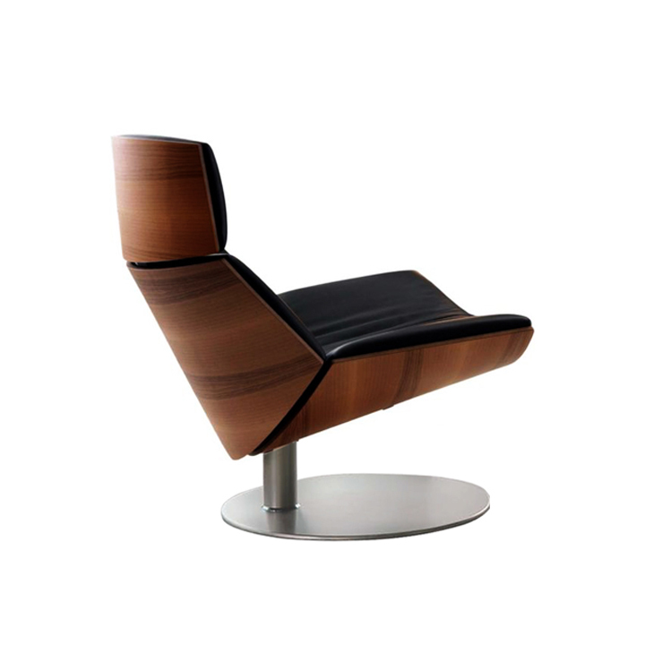 VERITY-LOUNGE-CHAIR-A3T15FL Verity Lounge Chair Black Italian Leather - Image 1