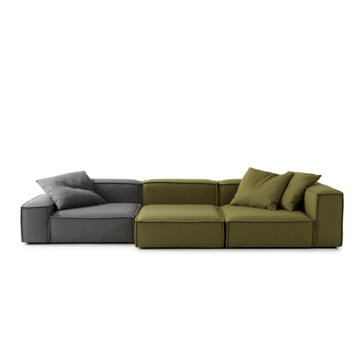 A11080B-Small-Armrest Boneli Sofa (Small Armrest) Olive Green Fabric - Image 1