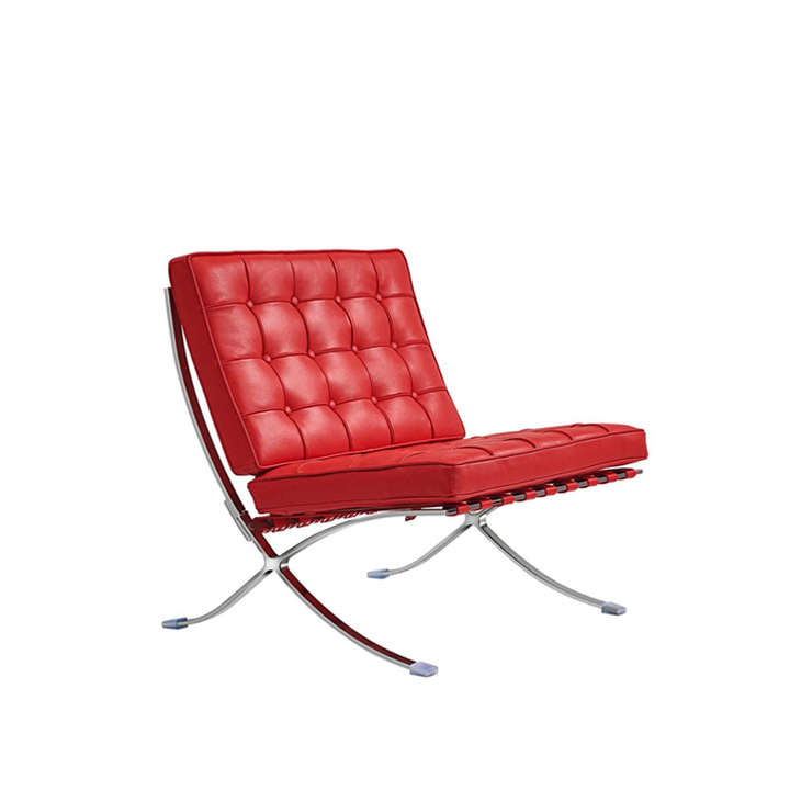 A11CH1019.jpg Barcelona Lounge Chair Red Leather - Image 1