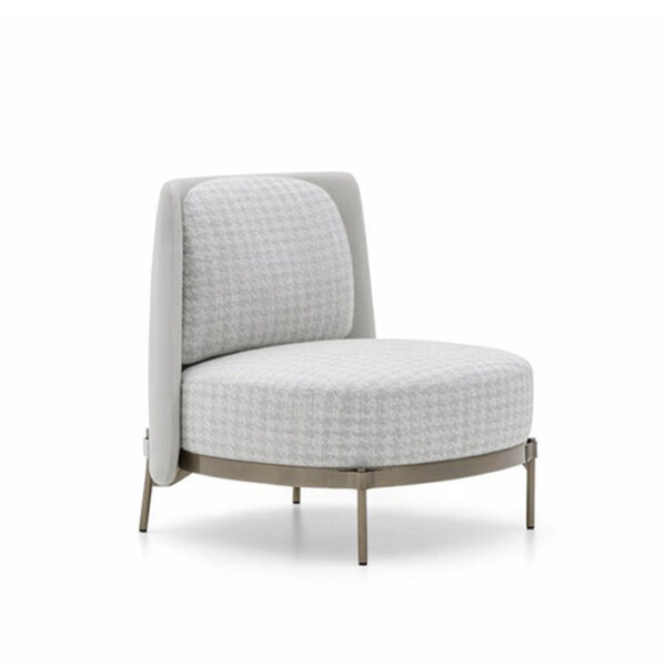 Evanston Lowback Armless Chair Grey Fabric