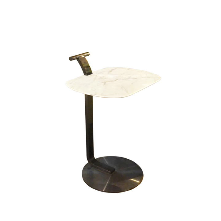 A62020.jpg Bolsa Side Table Stainless Marmer White - Image 1