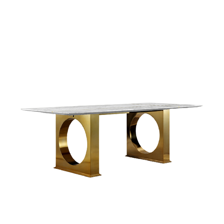 BARTON-DINING-TABLE-A4T384.jpg Barton Dining Table White Gold Marble Stainless Steel - Image 1