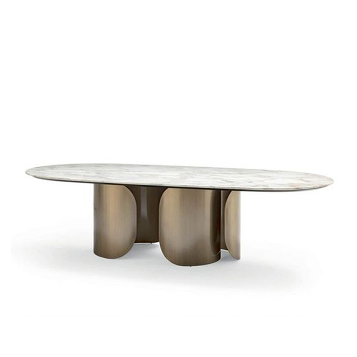 LISE-DINING-TABLE-A4T395.jpg Lise Dining Table 3.0 Black Gold Marble Stainless Steel - Image 1