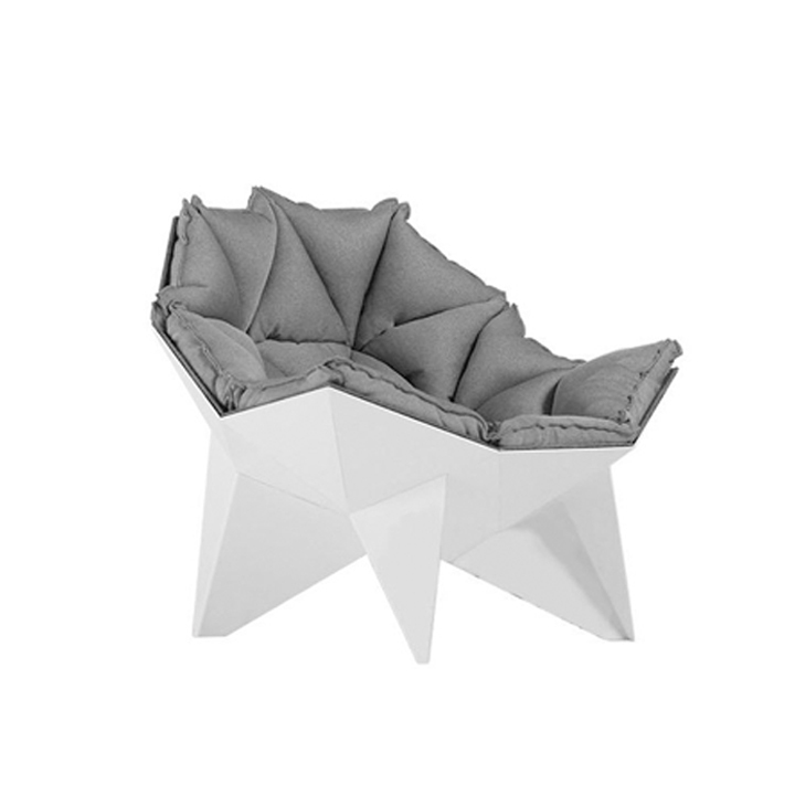 PORCOSPINO-LOUNGE-CHAIR-A3KR43-1.jpg Porcospino Lounge Chair Grey Fabric Steel - Image 1