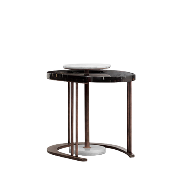 TANZANIA-SIDE-TABLE-A4ST674.jpg Tanzania Side Table Brown Carybiu Marble - Image 1